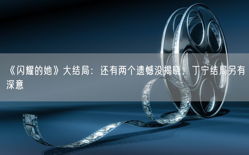 《闪耀的她》大结局:还有两个遗憾没揭晓,丁宁结局另有深意